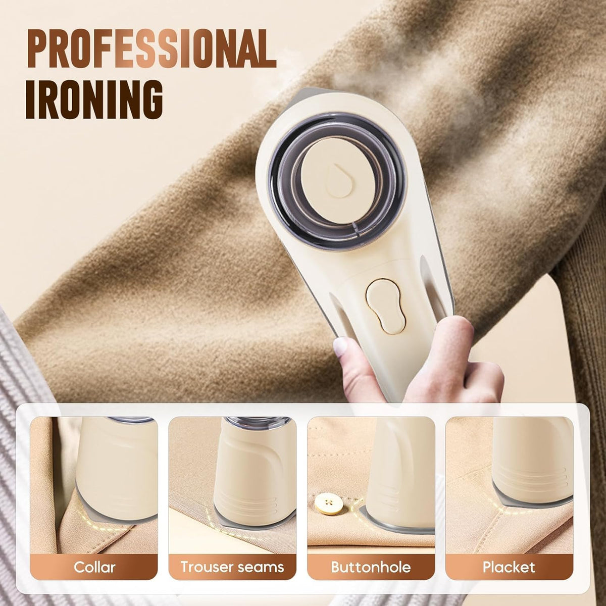 Handheld Steam Brush Dry & Wet Steam Travel-Friendly
