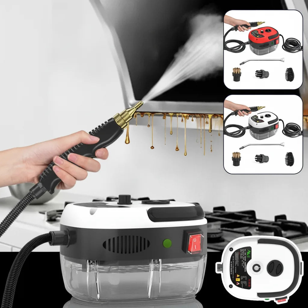 Handheld Steam Cleaner 2500W 6 Adjustable Levels Glass Tank