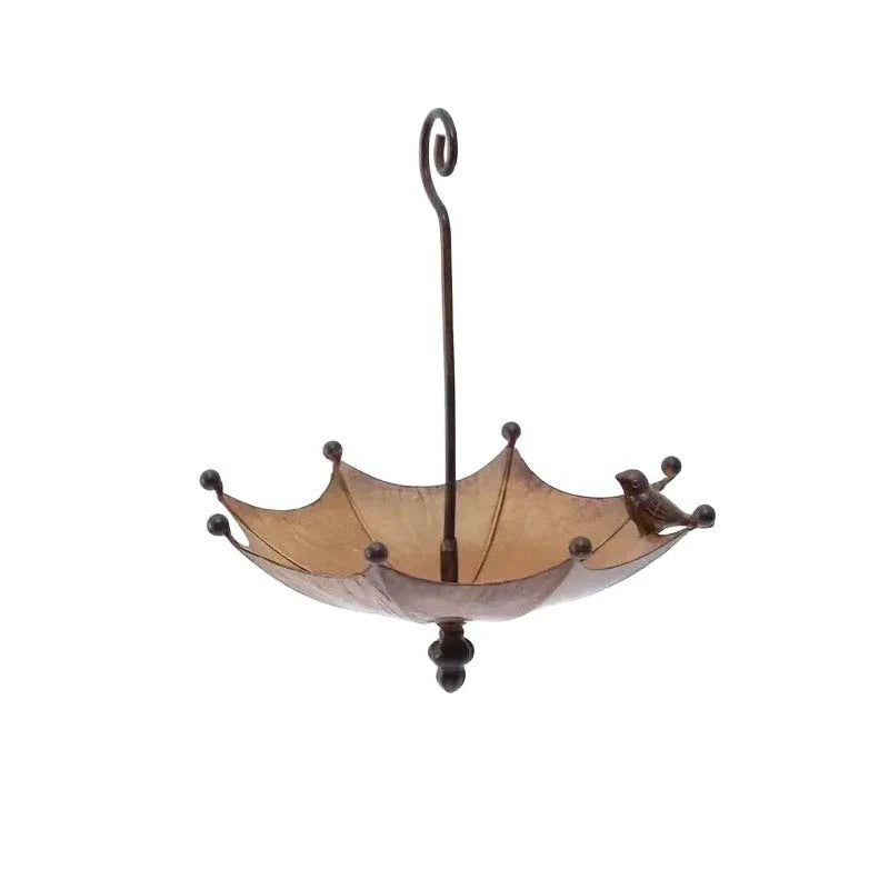 Hanging Bird Bath Umbrella-Shaped Weather-Resistant Iron