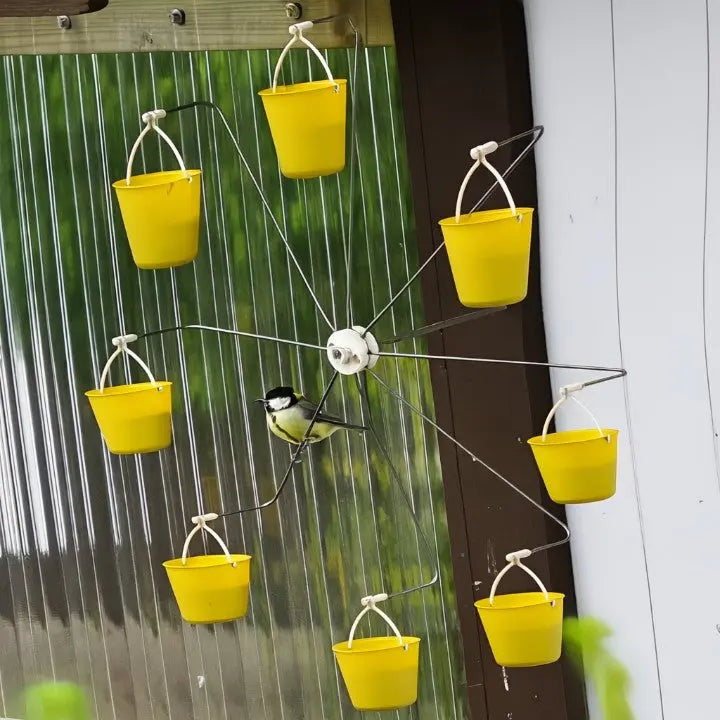 Hanging Bird Feeder Rotating 6-Compartment Weatherproof