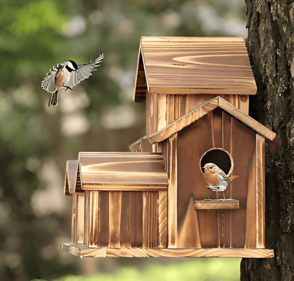 Hanging Birdhouse Weather-Resistant Wood Spacious Openings