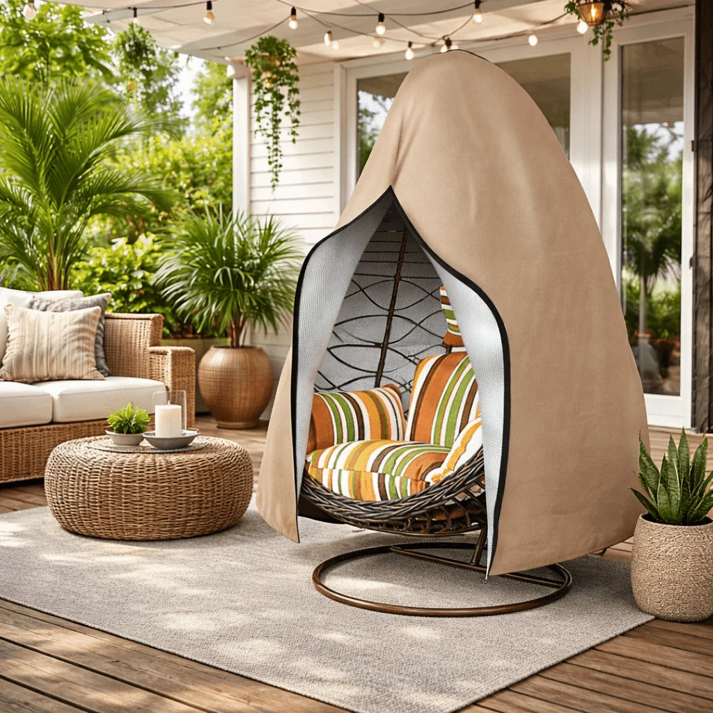 Hanging Chair Cover 210D Oxford Waterproof Zippered & Drawstring