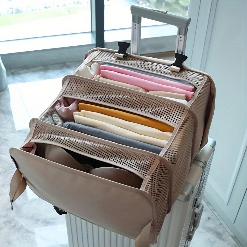 Hanging Garment Bag Foldable & Space-Saving 4 Compartments