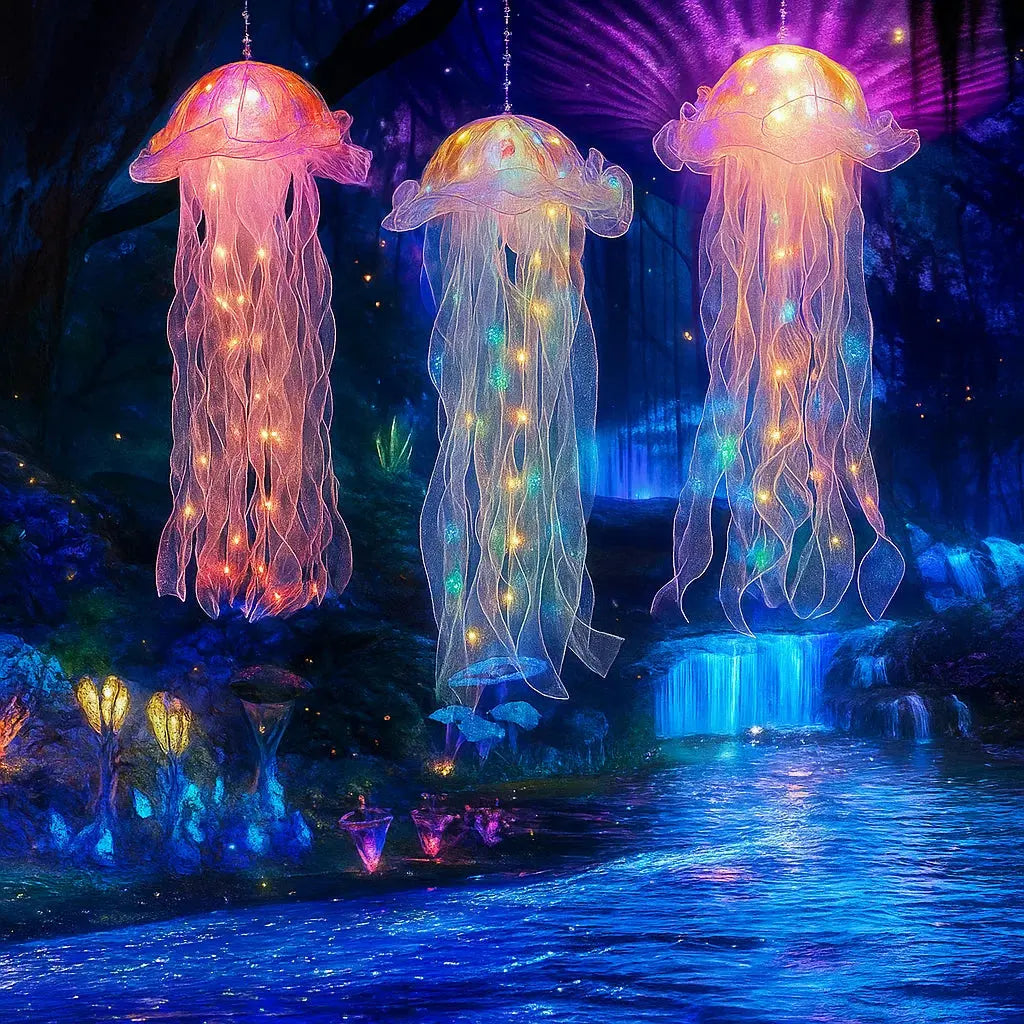 Hanging Jellyfish Lamp Multicolor LED Battery Powered