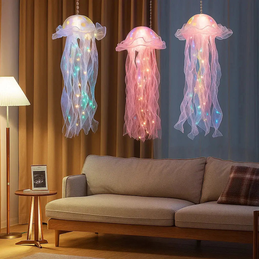 Hanging Jellyfish Lamp Multicolor LED Battery Powered