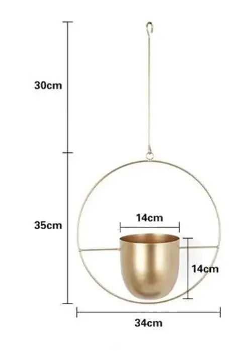 Hanging Plant Pot Iron Wall-Mounted Space-Saving