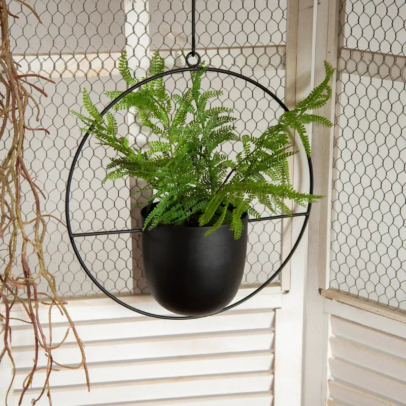 Hanging Plant Pot Iron Wall-Mounted Space-Saving