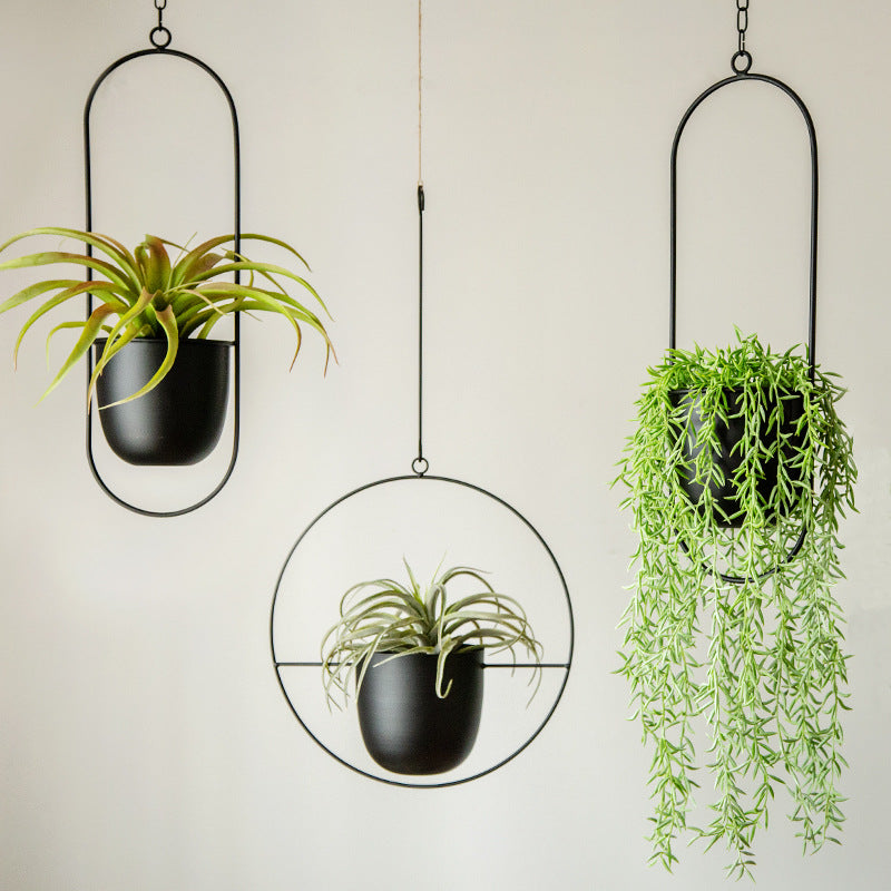Hanging Planter Iron Open Design Space-Saving