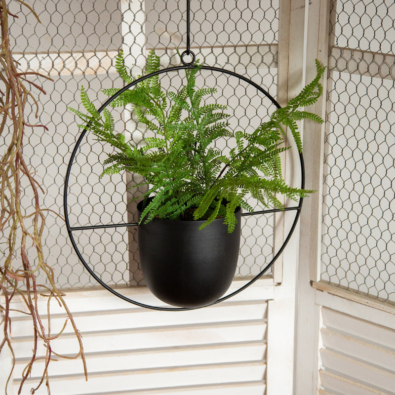 Hanging Planter Iron Open Design Space-Saving