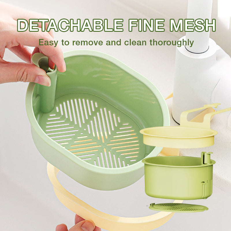 Hanging Sink Strainer Ultra-Fine Stainless Steel Mesh Touch-Free Emptying