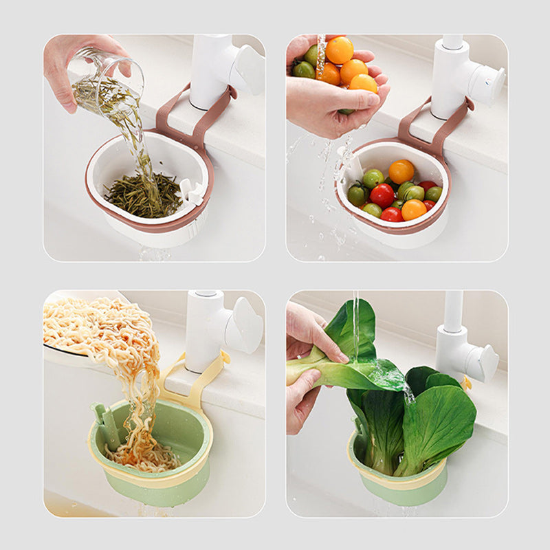 Hanging Sink Strainer Ultra-Fine Stainless Steel Mesh Touch-Free Emptying