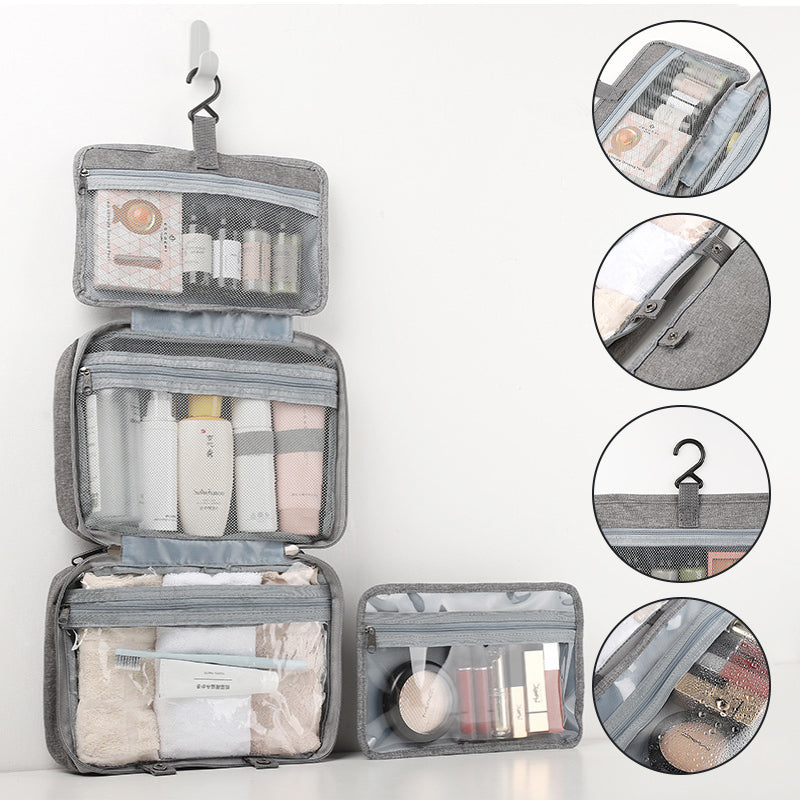 Hanging Toiletry Bag 4 Compartments & 360° Rotatable Hook