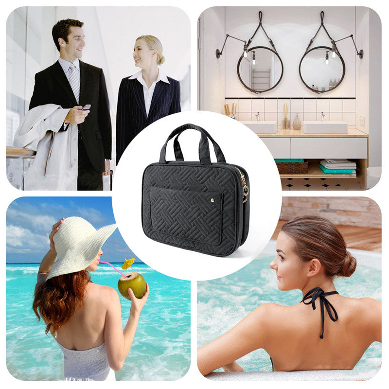 Hanging Toiletry Bag 4 Compartments & 360° Rotatable Hook