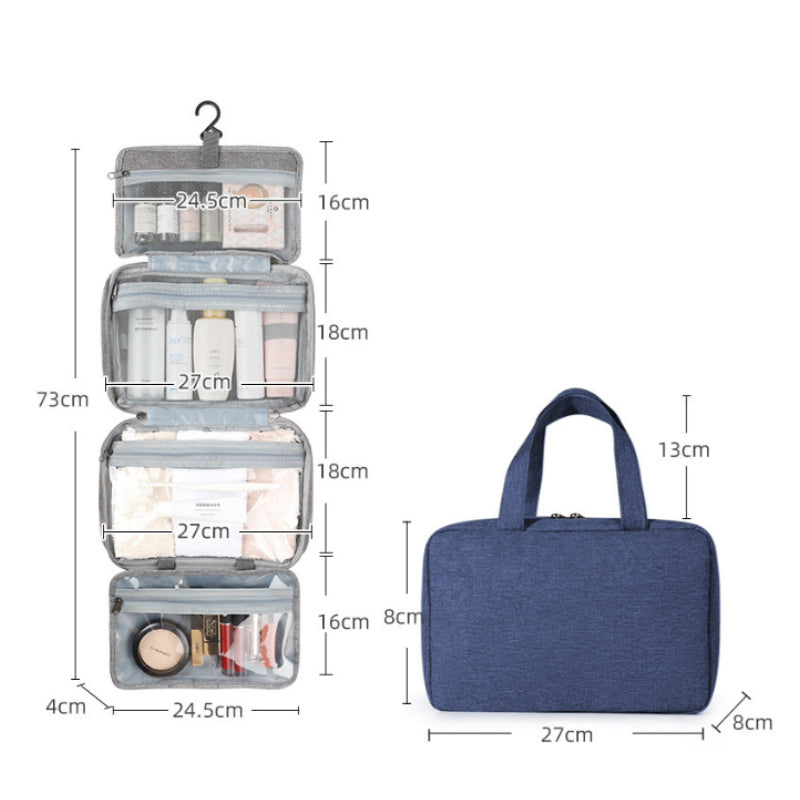 Hanging Toiletry Bag 4 Compartments & 360° Rotatable Hook
