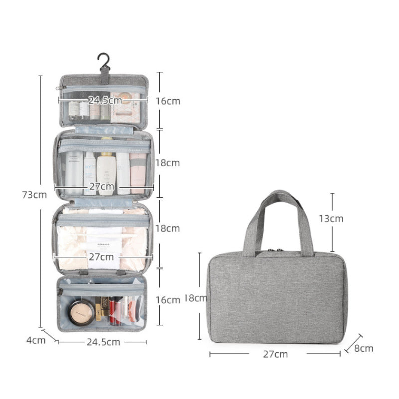 Hanging Toiletry Bag 4 Compartments & 360° Rotatable Hook