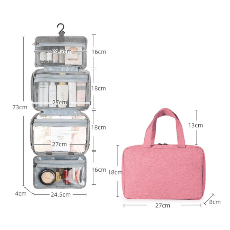 Hanging Toiletry Bag 4 Compartments & 360° Rotatable Hook