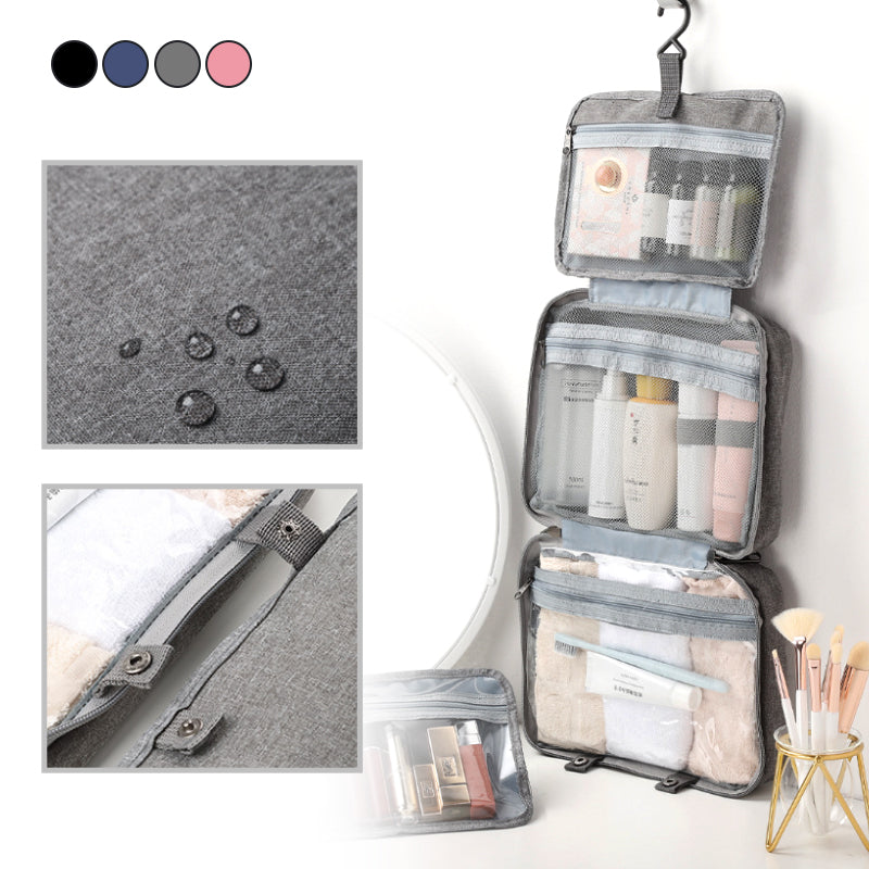 Hanging Toiletry Bag 4 Compartments & 360° Rotatable Hook