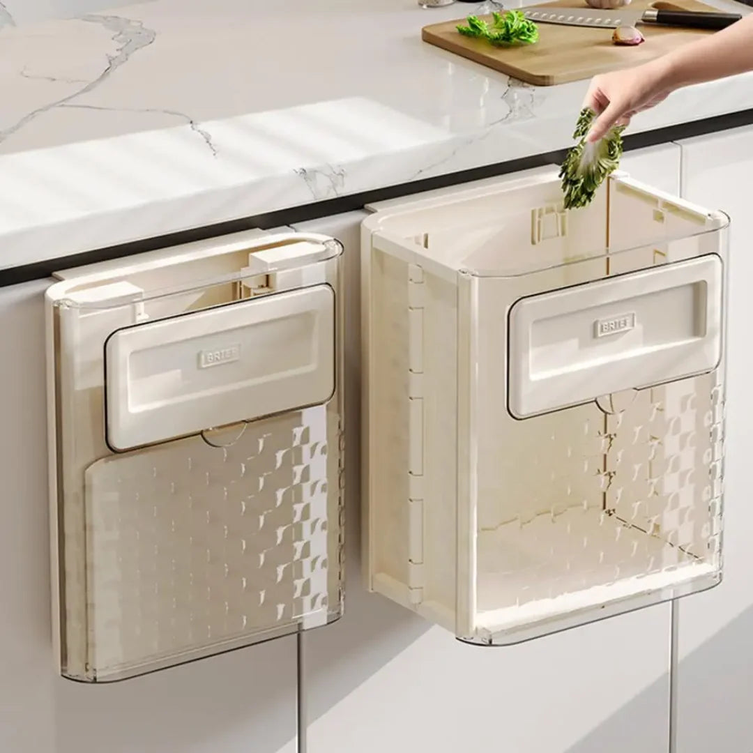 Hanging Trash Bin Foldable Space-Saving Tool-Free
