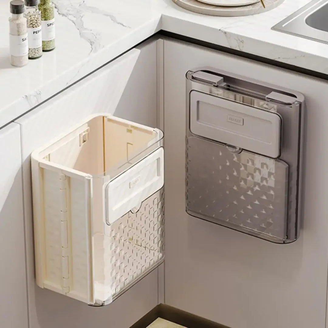 Hanging Trash Bin Foldable Space-Saving Tool-Free