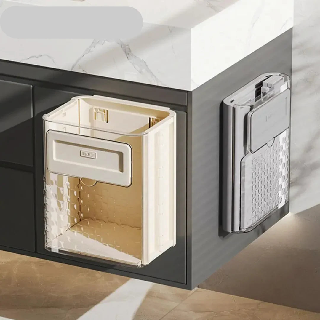 Hanging Trash Bin Foldable Space-Saving Tool-Free