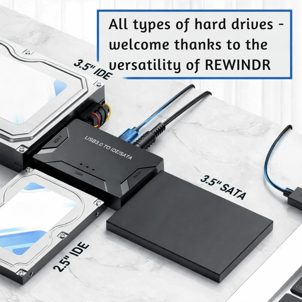 Hard Drive Adapter USB 3.0 SATA & IDE Plug-And-Play