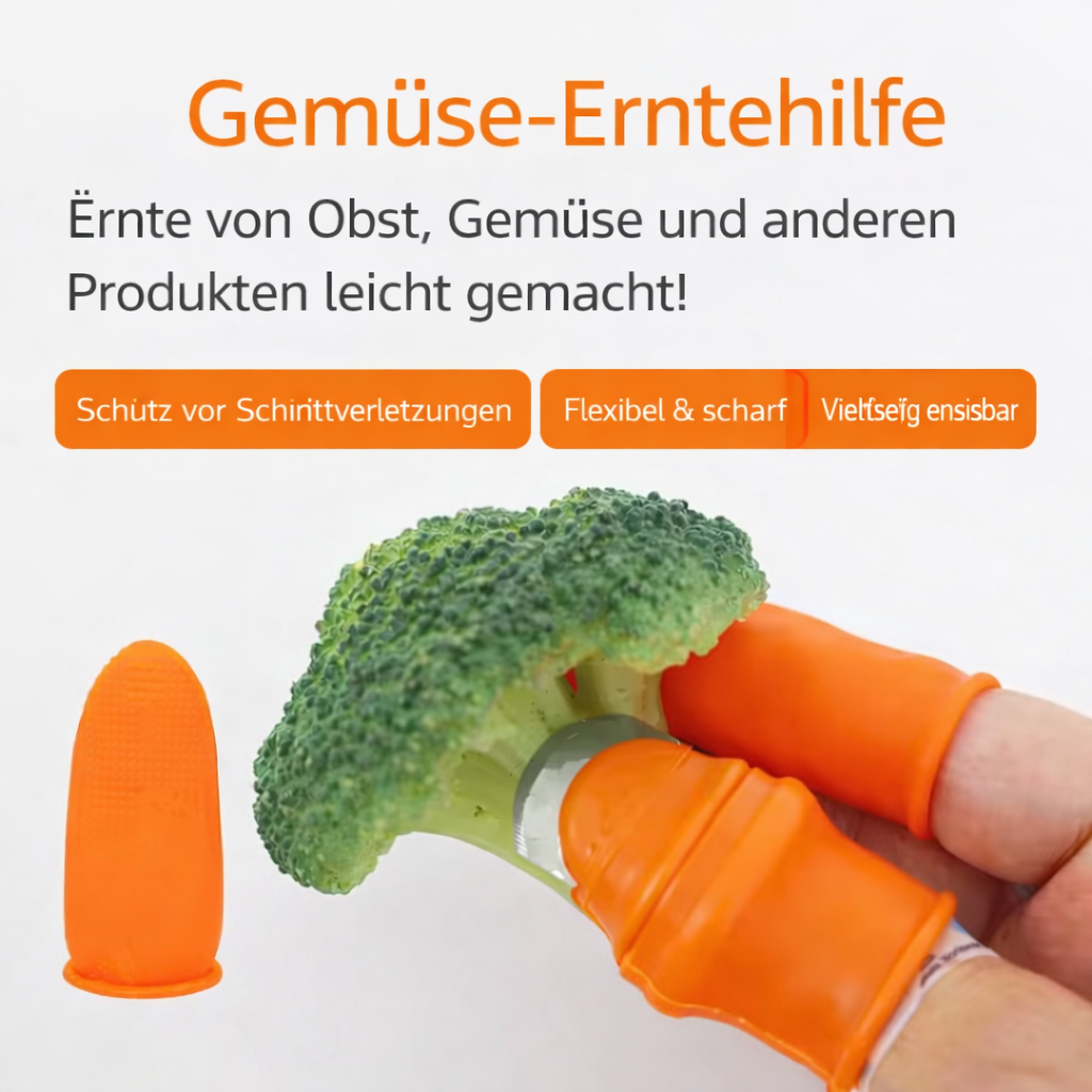 Harvesting Thumb Blades Curved Stainless Steel & Silicone Holder