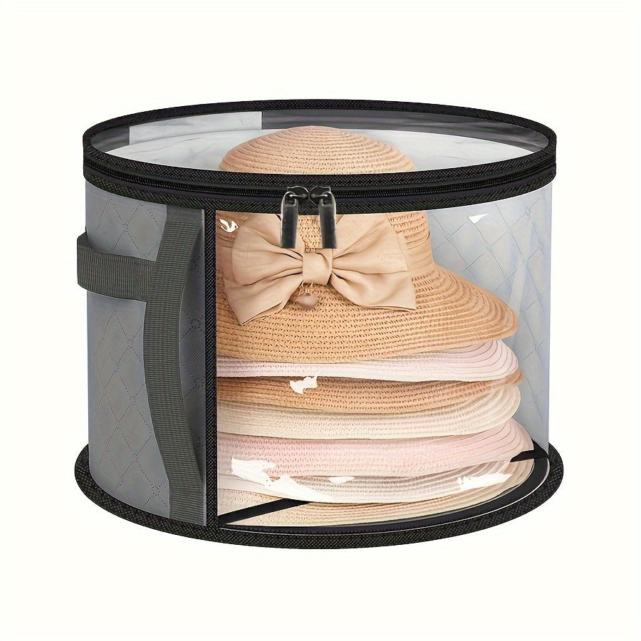 Hat Storage Box Extra Large Transparent Window Double Zipper