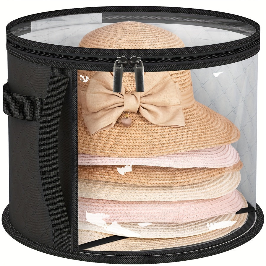 Hat Storage Box Extra Large Transparent Window Double Zipper