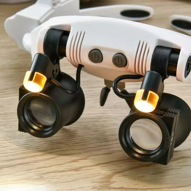 Headband Magnifier LED Lighting 4 Magnification Levels