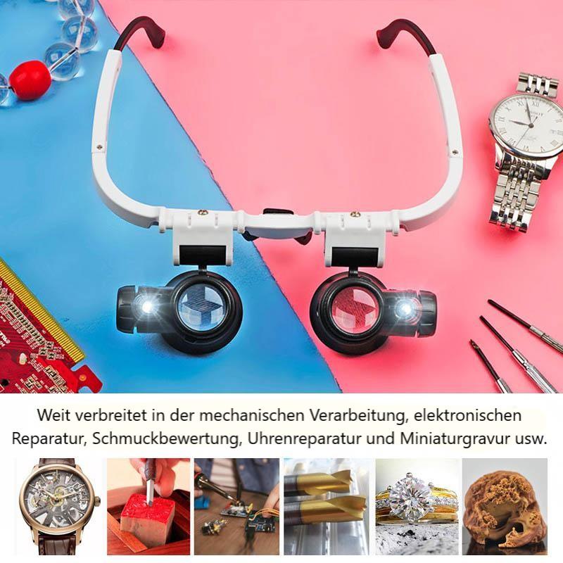 Headband Magnifier Six Interchangeable Magnifications Adjustable LED Lights