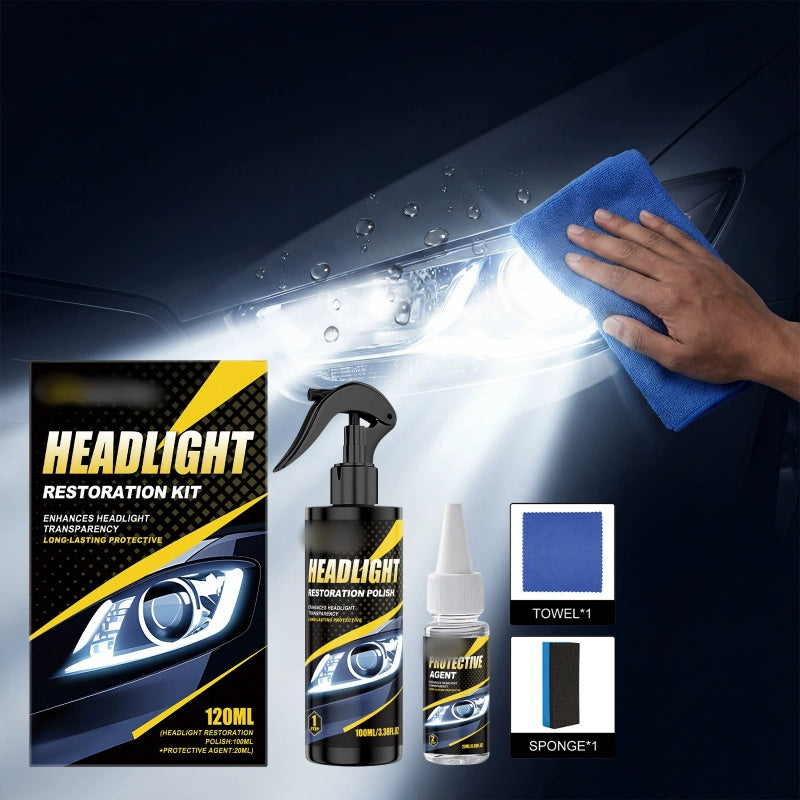 Headlight Restoration Kit Non-Abrasive Polish & UV Sealant