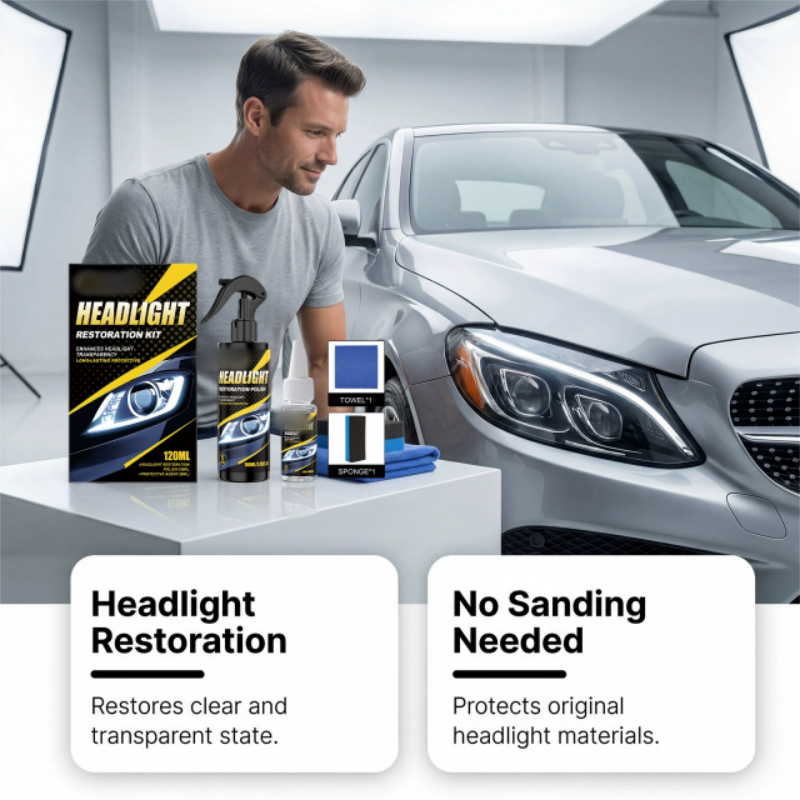 Headlight Restoration Kit Non-Abrasive Polish & UV Sealant