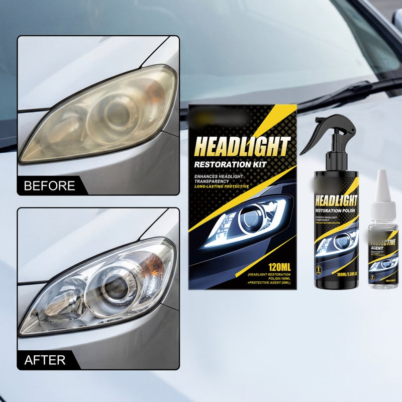 Headlight Restoration Kit Non-Abrasive Polish & UV Sealant