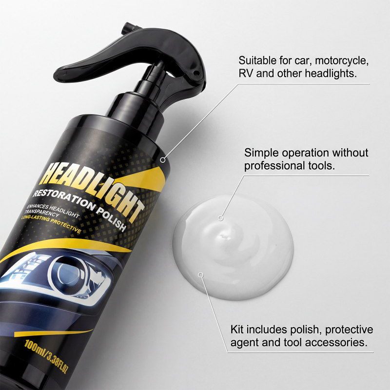 Headlight Restoration Kit Non-Abrasive Polish & UV Sealant