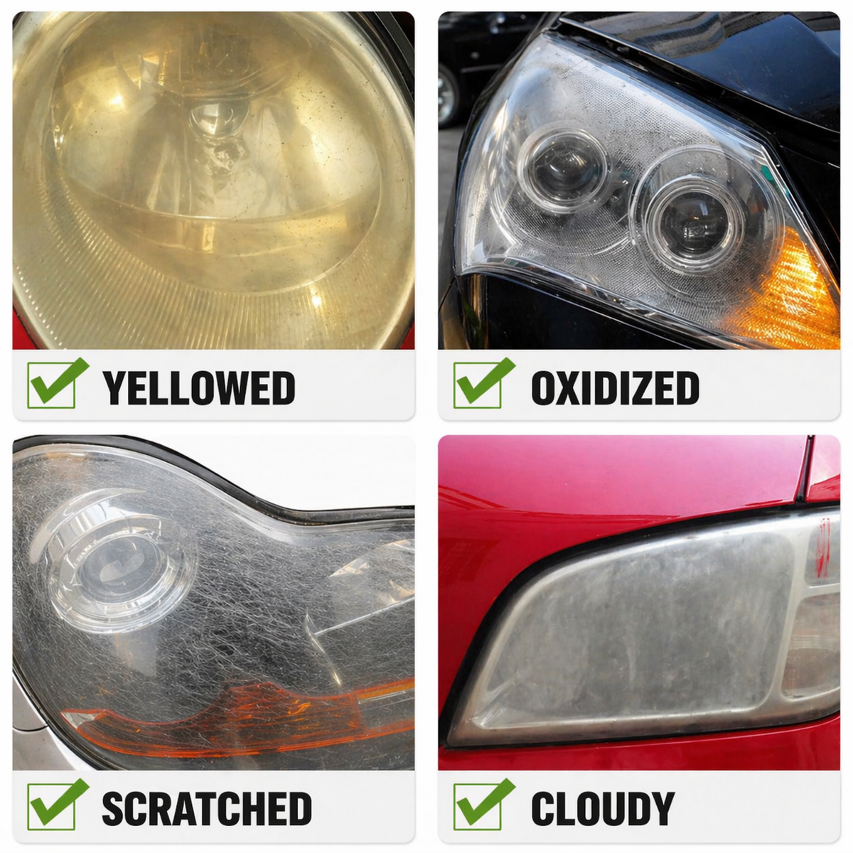 Headlight Restoration Liquid Removes Yellowing Tool-Free & UV Protection