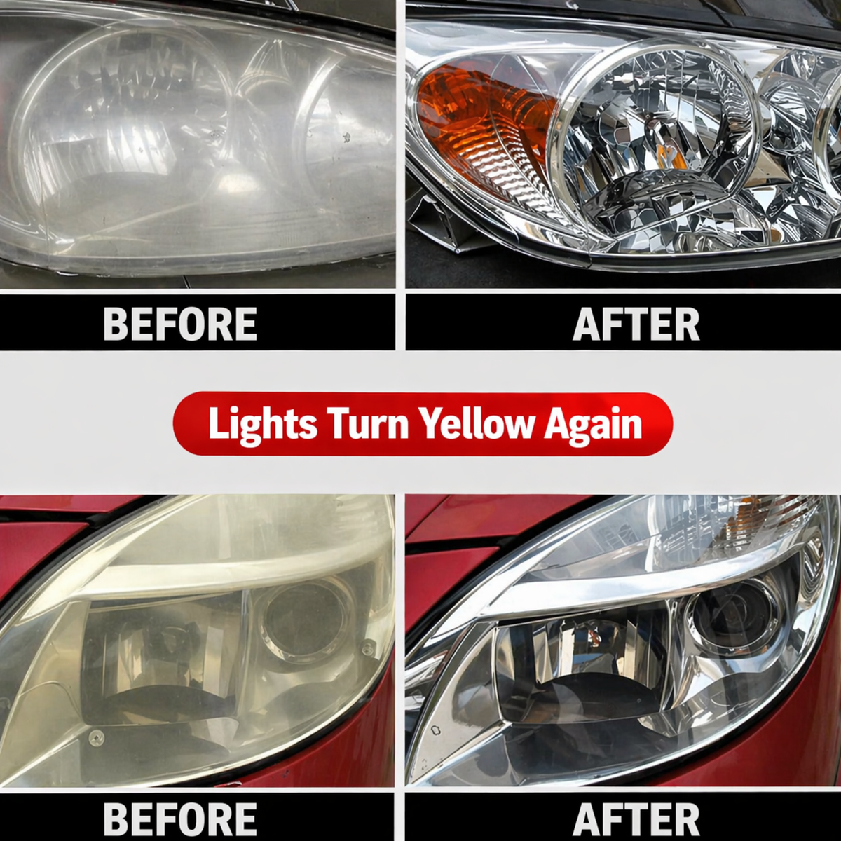 Headlight Restoration Liquid Removes Yellowing Tool-Free & UV Protection