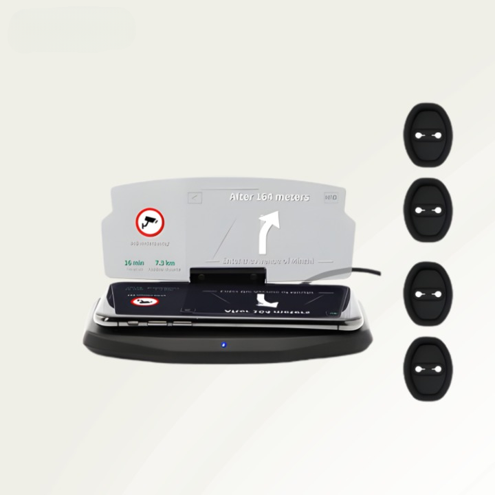 Heads-Up Display Windshield Projection Auto Brightness & Wireless Charging