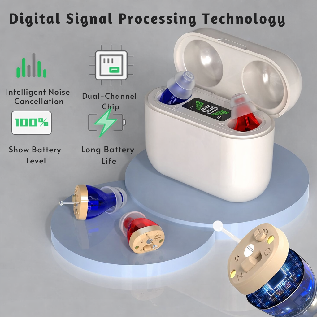 Hearing Aid Rechargeable Noise Reduction 20 Hour Battery