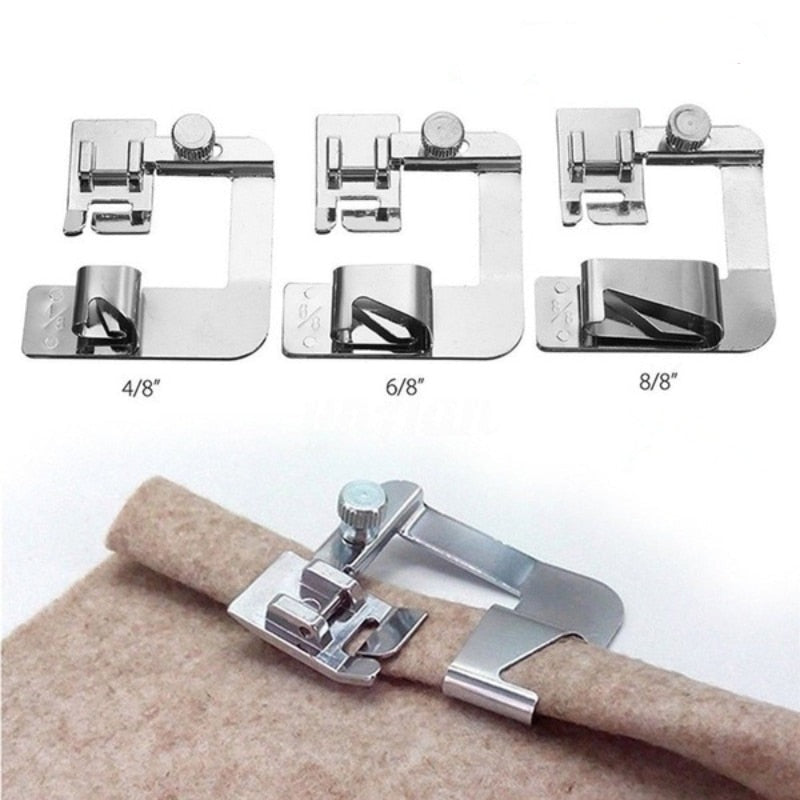 Hemming Foot Set 3-Piece Stainless Steel Snap-On Compatible