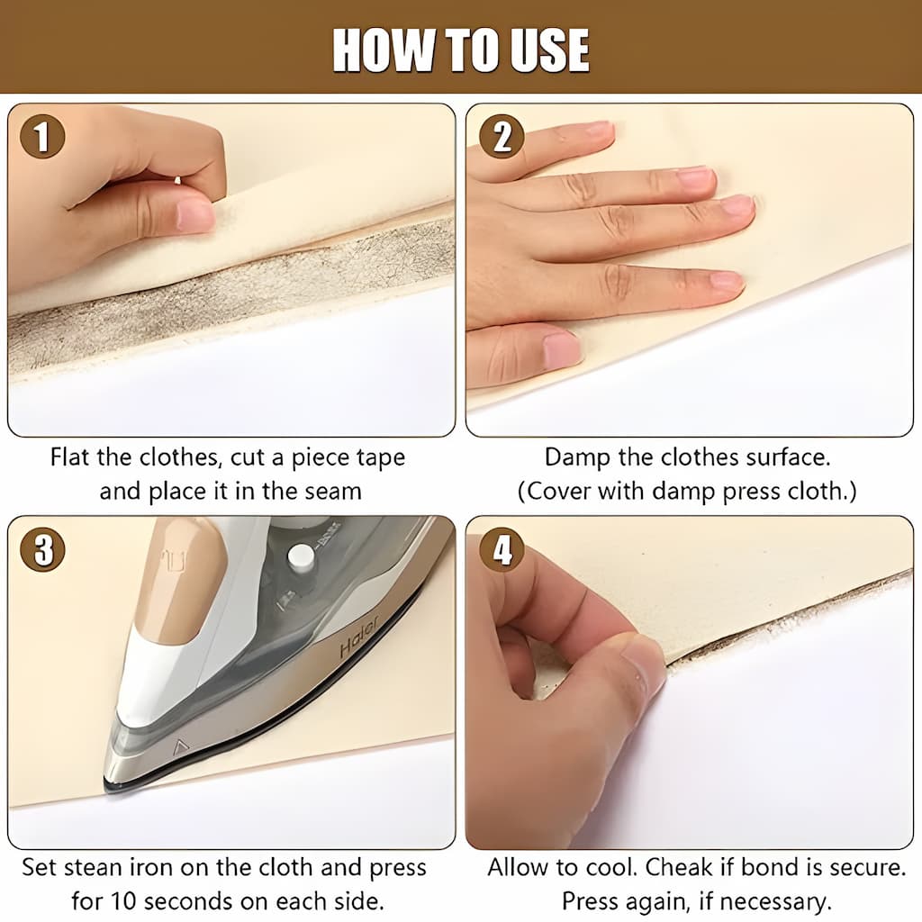 Hemming Tape Iron-On No-Sew Wash-Resistant 20m Roll