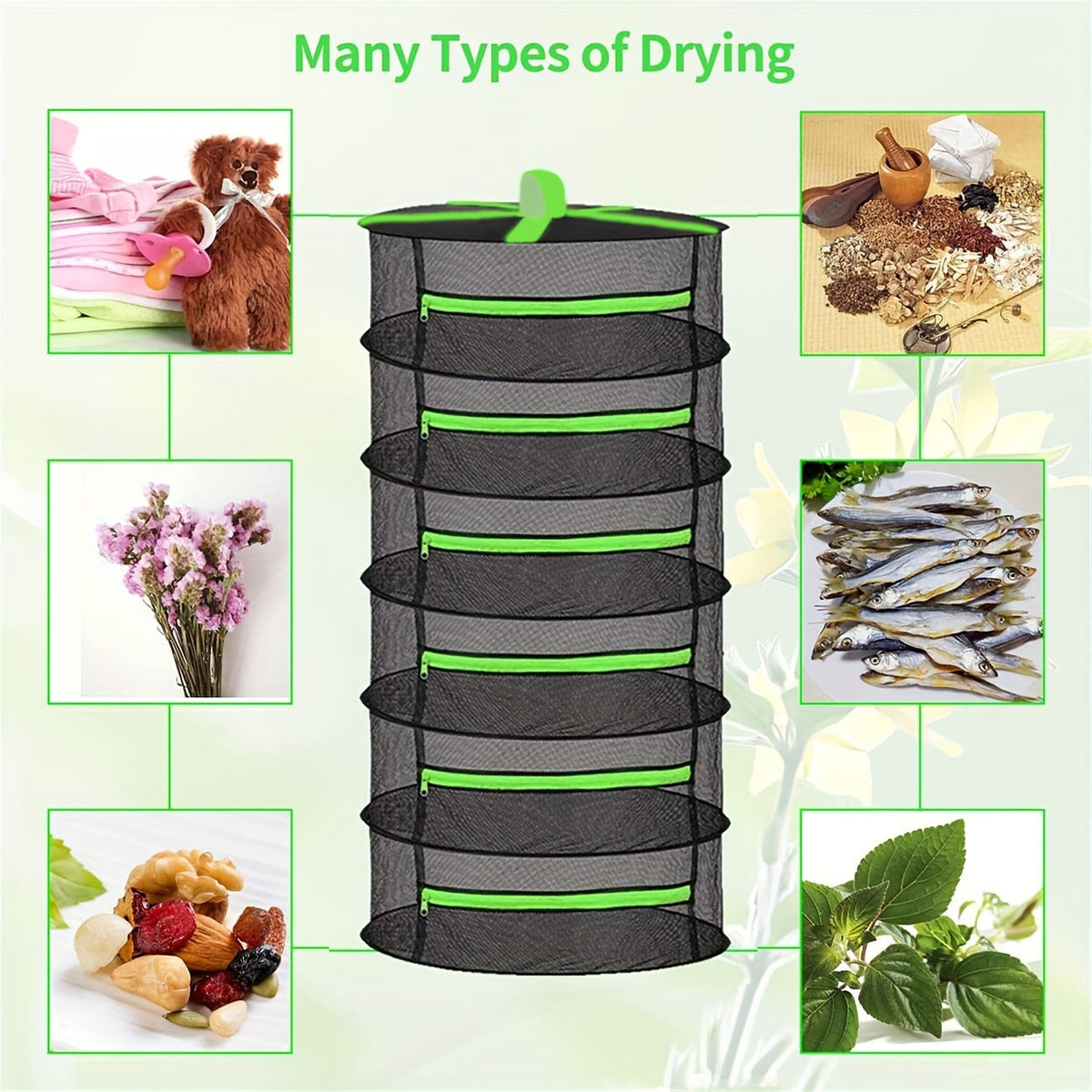 Herb & Seed Drying Rack Multi-Tier Foldable Breathable Mesh