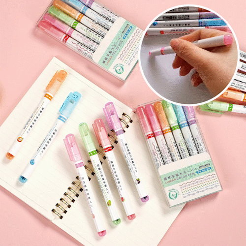 Highlighter Pen Rolling Tip & Fine Tip Fast-Drying Ink