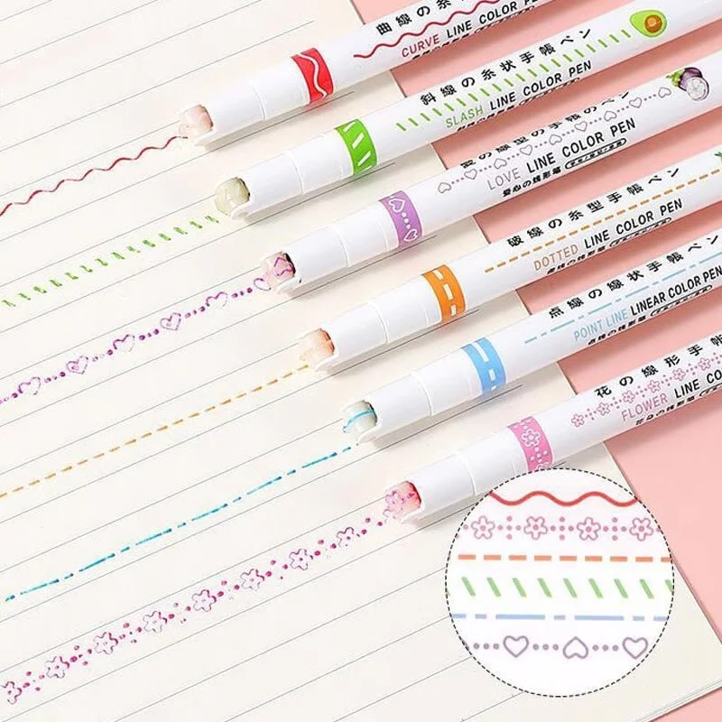 Highlighter Pen Rolling Tip & Fine Tip Fast-Drying Ink