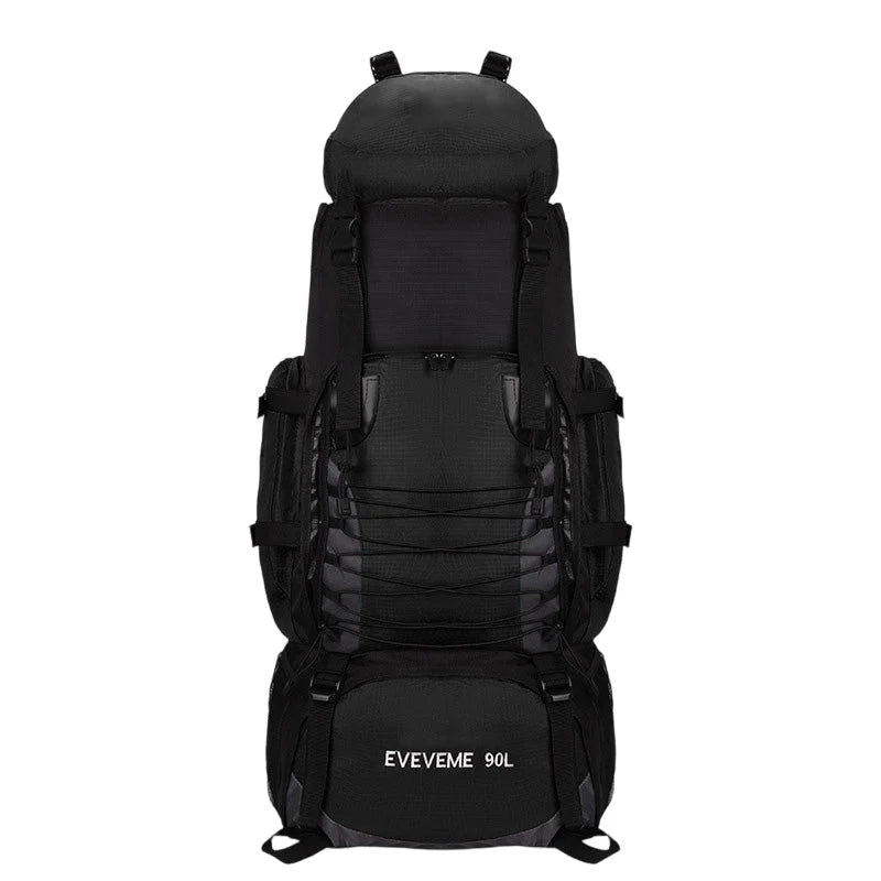 Hiking Backpack 90 L Waterproof Nylon Ergonomic Back Panel
