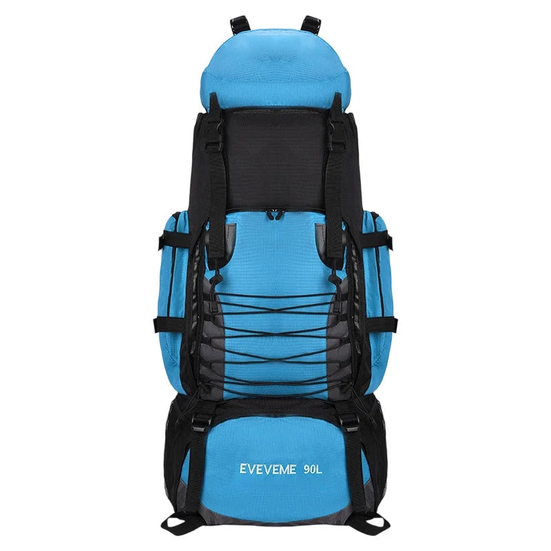 Hiking Backpack 90 L Waterproof Nylon Ergonomic Back Panel