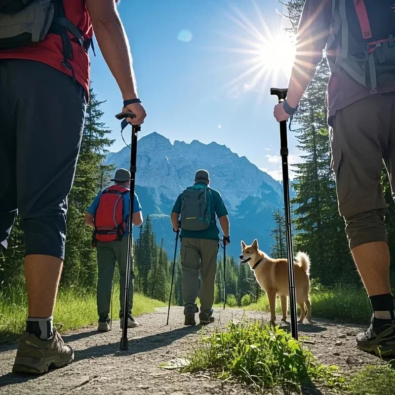 Hiking Pole Telescopic Adjustable Lightweight Aluminum Compact & Foldable