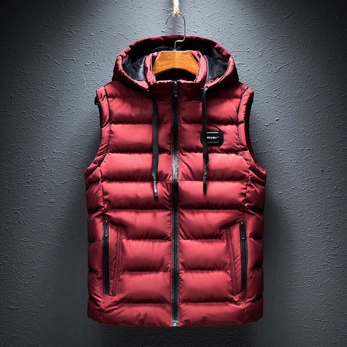 Hooded Vest Detachable Hood Insulated & Water-Repellent