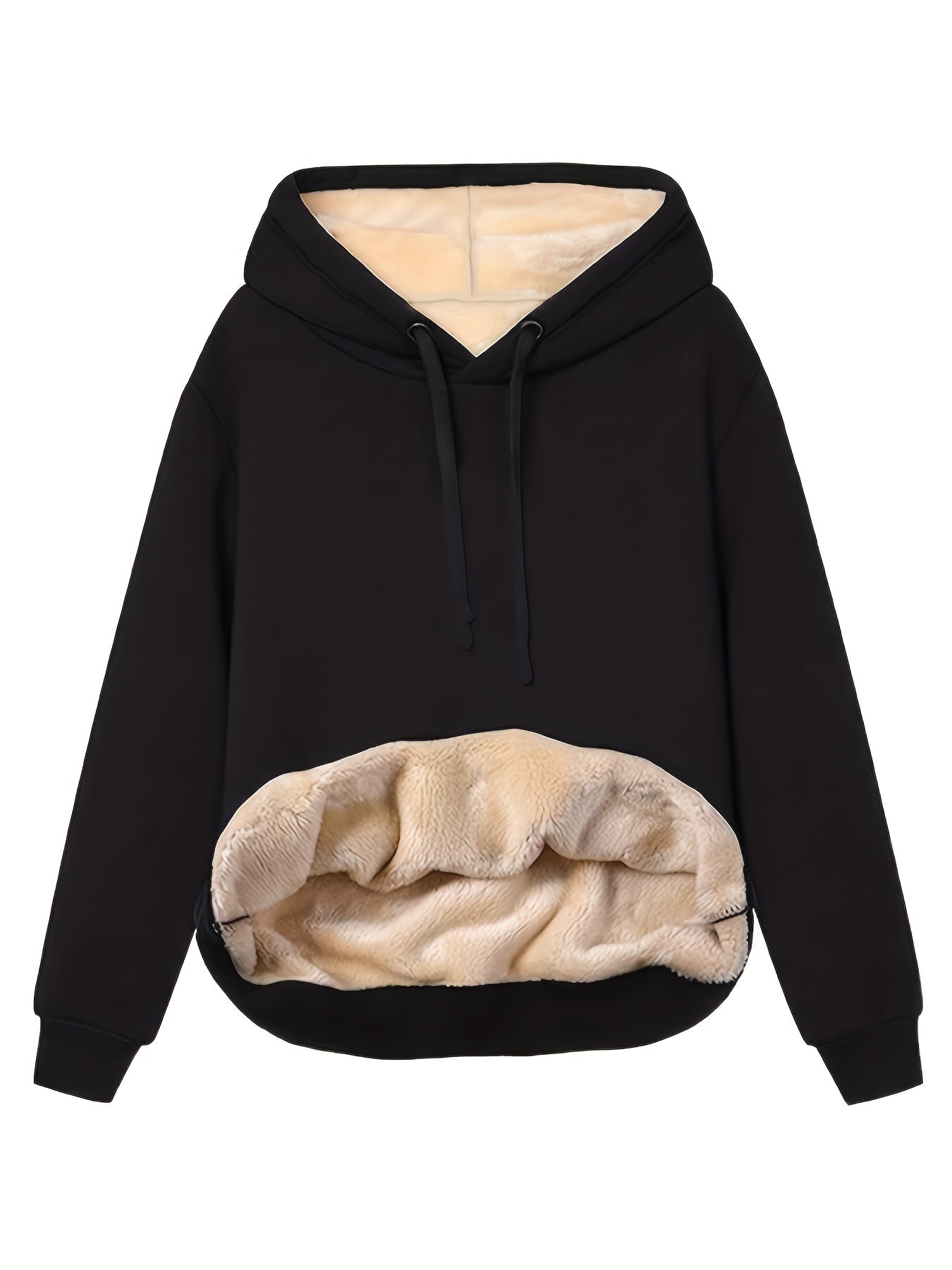 Hoodie Fleece-Lined Kangaroo Pocket & Drawstring Hood