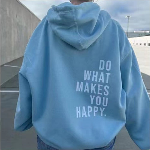 Hoodie Loose Fit Cotton Blend Graphic Print