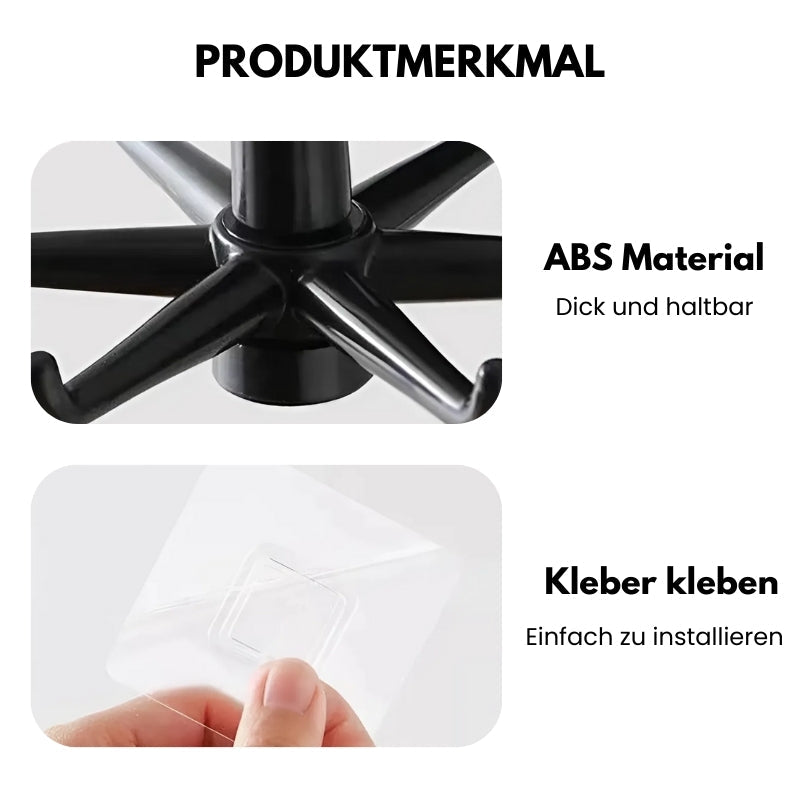 Hook Organizer 360° Swivel Self-Adhesive Foldable Hooks